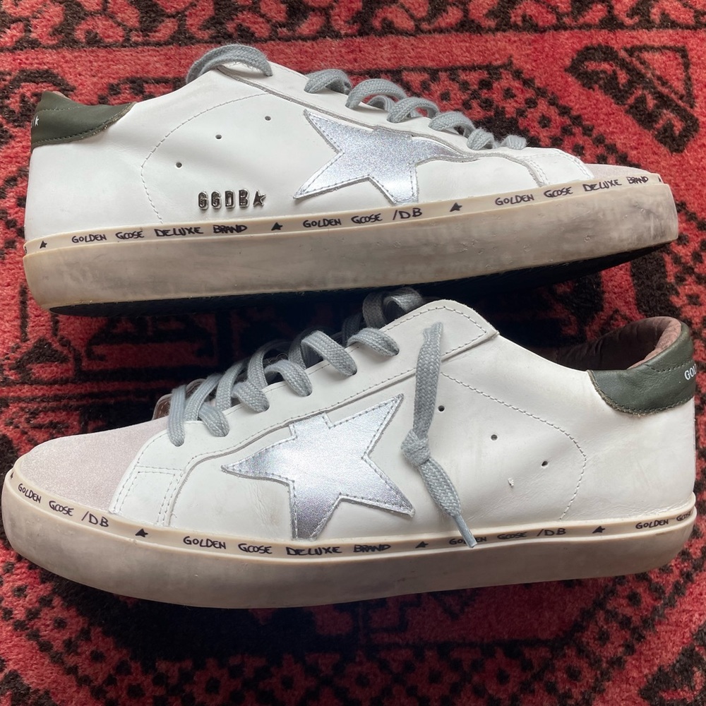 Golden Goose Hi Star Platform / White & Green / Size 44